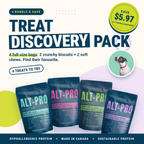 Treat Discovery Pack: Calming Care, Wellness Blend, Prebiotic Boost and Healthy Skin & Coat treats, save $5.97